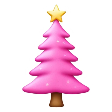 Pink Christmas tree with star on top  sticker
