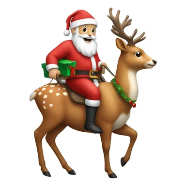 Santa riding a deer sticker