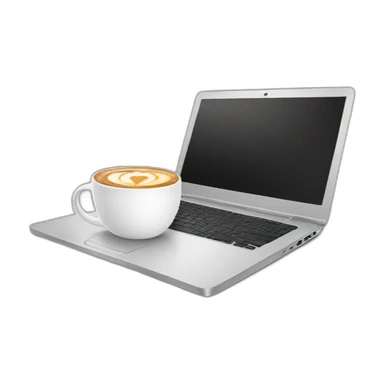 Laptop with cup of coffee sticker
