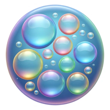 clear soap bubbles of varied sizes sticker