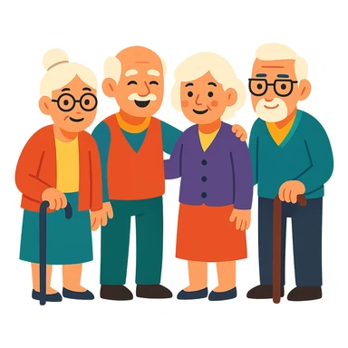 elderly people sticker