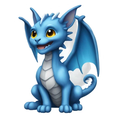blue dragon wings on grey kitten sticker
