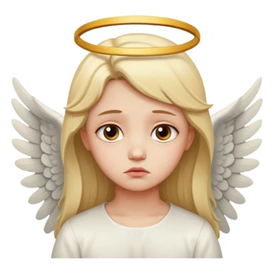 Make an angel 😇 emoji that is a bit sad like bored sticker