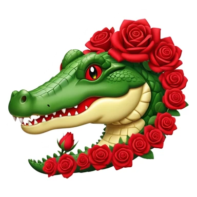 Crocodile rose sticker