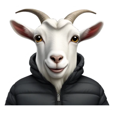 Goat in black puffy jacket driving hummer ev sticker