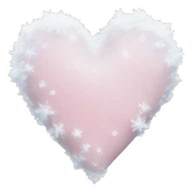 frozen pale pink heart with snow on top sticker