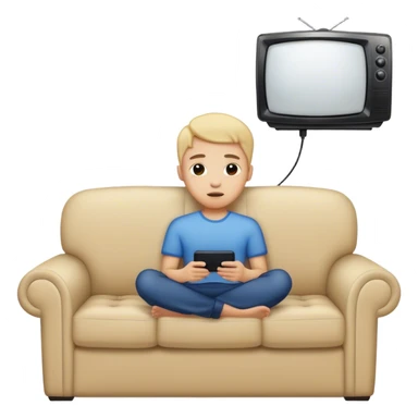 Person on couch watching tv sticker