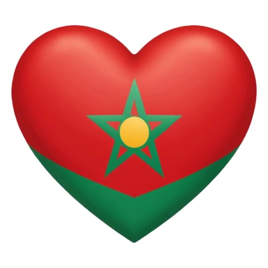 Herz mit marokkanischer Flagge  : Herz Rot und Flagge Stern Grün sticker