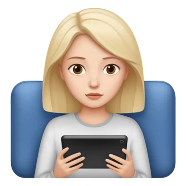 Woman watching movie on tablet sticker
