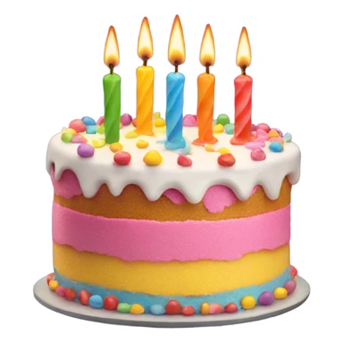 colourful birthday cake with candles  sticker
