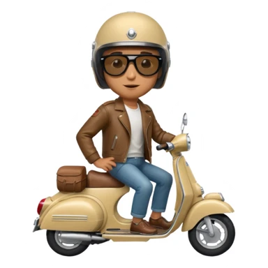 A classic vespa rider with my brothers face. sticker