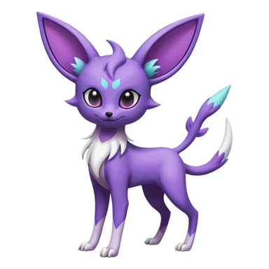 Shiny Cute Espeon-Noibat-Mightyena-Silvally-Fakémon-hybrid-creature (full body)  sticker
