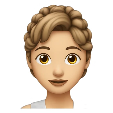 Mujer Pelirroja pelo largo con raya al medio tono de piel claro y ojos color marrón claro sticker