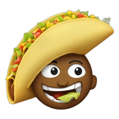 Mèxican eating taco sticker