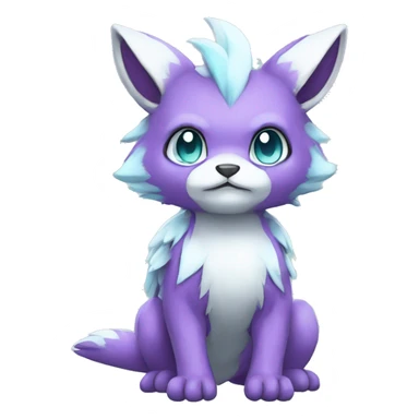 Cute cool purple white cyan animal hybrid Fakemon full body sticker
