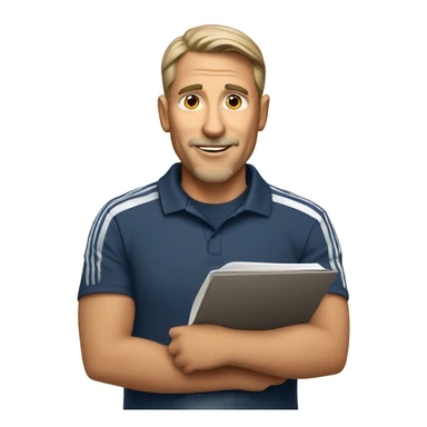 soccer coach with notebook sticker