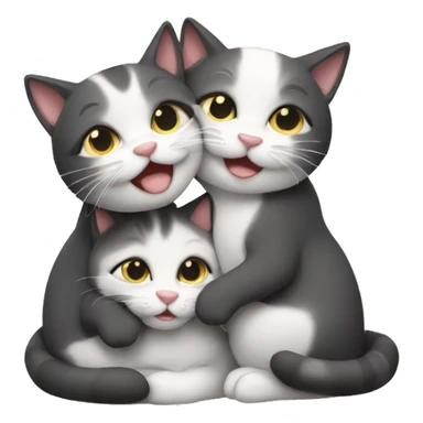 three cats hugging sticker