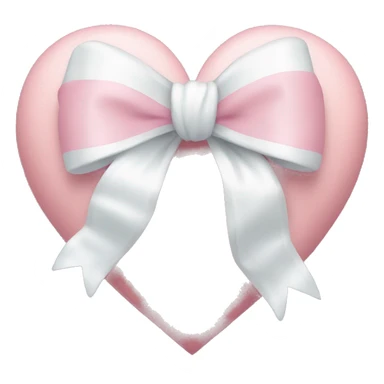 rococo Pastel pink heart with white bow sticker