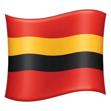 A wawy black and red rectangle with medium sized yellow circle in the middle flag sticker