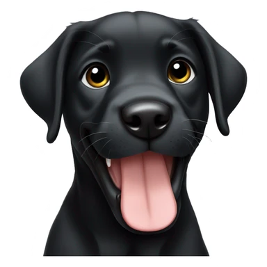 black labrador puppy with thumbs up sticker
