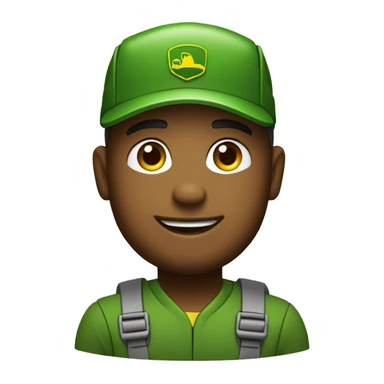 Service engineer with a John Deere cap sticker