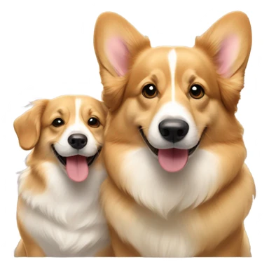 Corgi hugging golden retriever sticker
