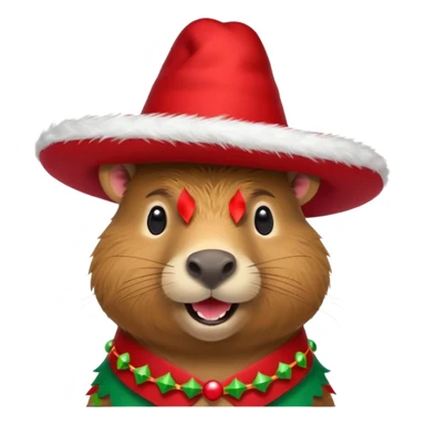 Capibara con sobrero navideño sticker