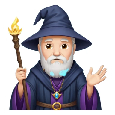 old wizard casting spells sticker