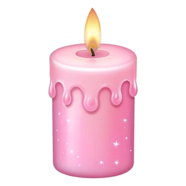 pink pastel candle with sparkles, soft and cute sticker