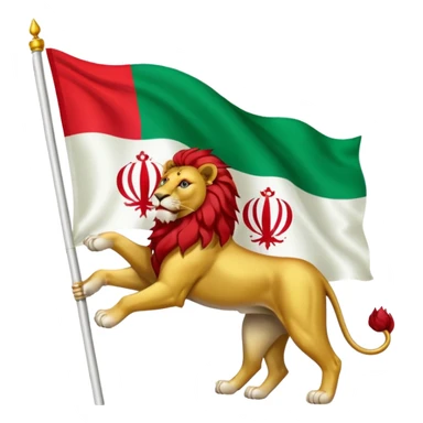 Iranian flag with the lion and sun emblem sticker