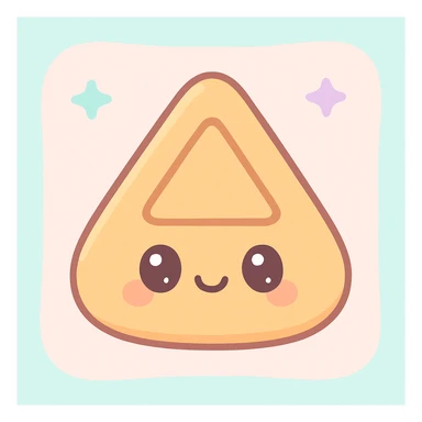 kawaii style dalgona candy with triangle shape, inspired by Squid Game sticker