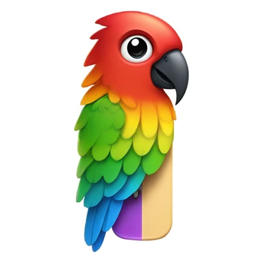 Rainbow popsicle with parrot head sticker