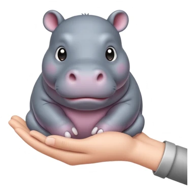A little hippo in the hand sticker