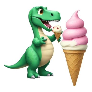 Dinosaur eating ice cream  sticker