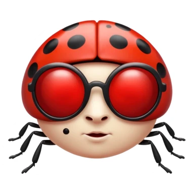 an evil ladybug with dark sunglasses  sticker