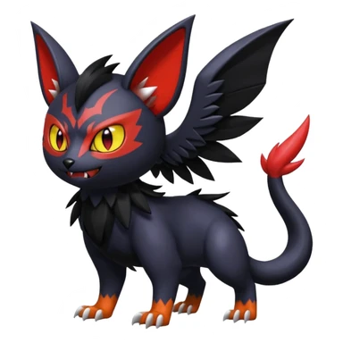 Noibat-Nargacuga-Litten-Torracat-fusion-Fakemon-Pokémon-creature  sticker