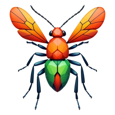 Pixelated bug sticker