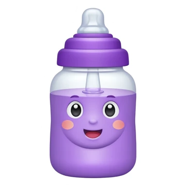 baby bottle white and purple sticker