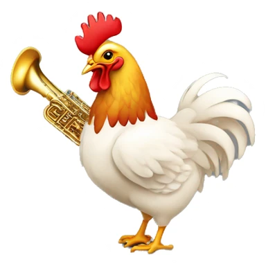 un poulet jazzy qui joue du saxophone sticker