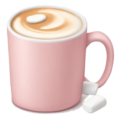 Light Pink mug of latte with marshmallows  sticker