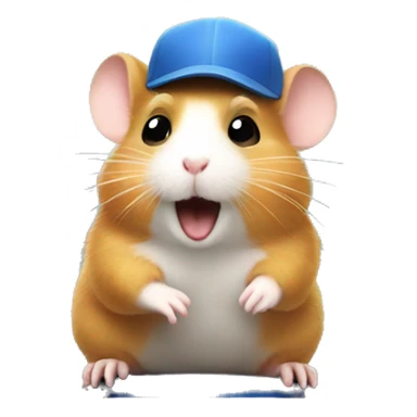 hamster rides a train sticker