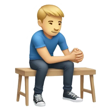 boy taping hands his knee sticker