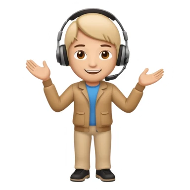 a single full body 3D bitmoji showing the action of contact us sticker
