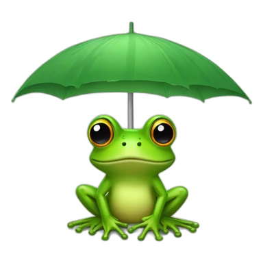 A frog using a mushroom as an umbrella sticker