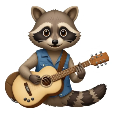crazy Raccon with guitar sticker