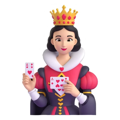 Queen of Hearts from Alice in Wonderland, holding a playing card sticker