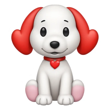 snoopy with hearts sticker
