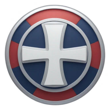 badge, lower half red,upper half navy blue, white cross in the middle sticker