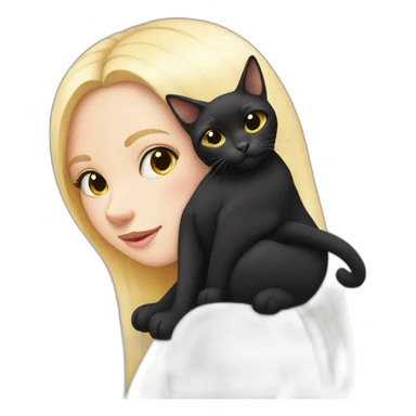 Black cat sitting on white girl face sticker