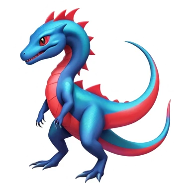 Colorful Iridescent Exotic Salandit-Aurorus-Salazzle-Salamence-Fakémon-hybrid-creature (full body)  sticker